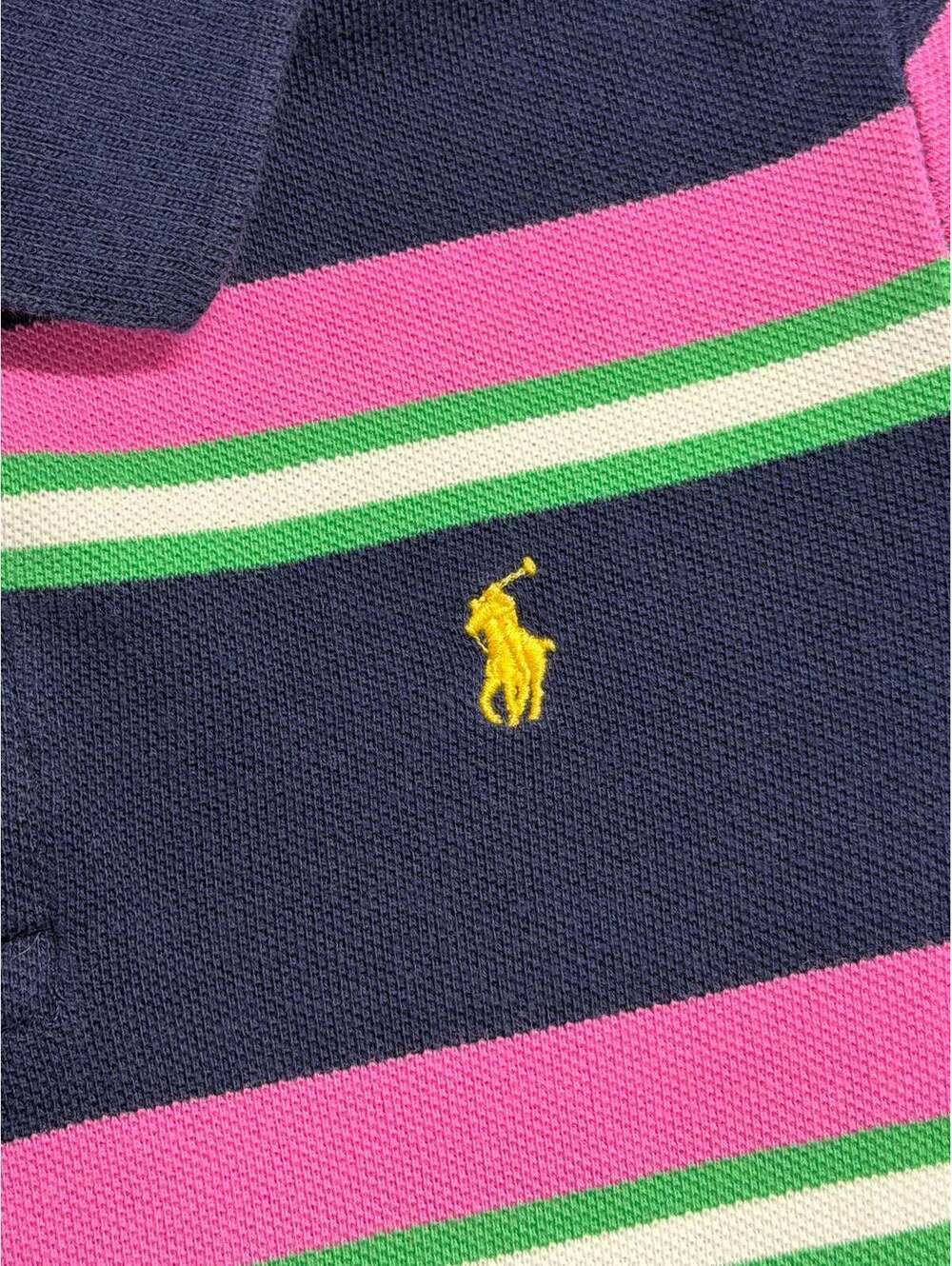 Polo Ralph Lauren Kids Navy Pink Stripe Short Sleeve Polo - Picture 4 of 5